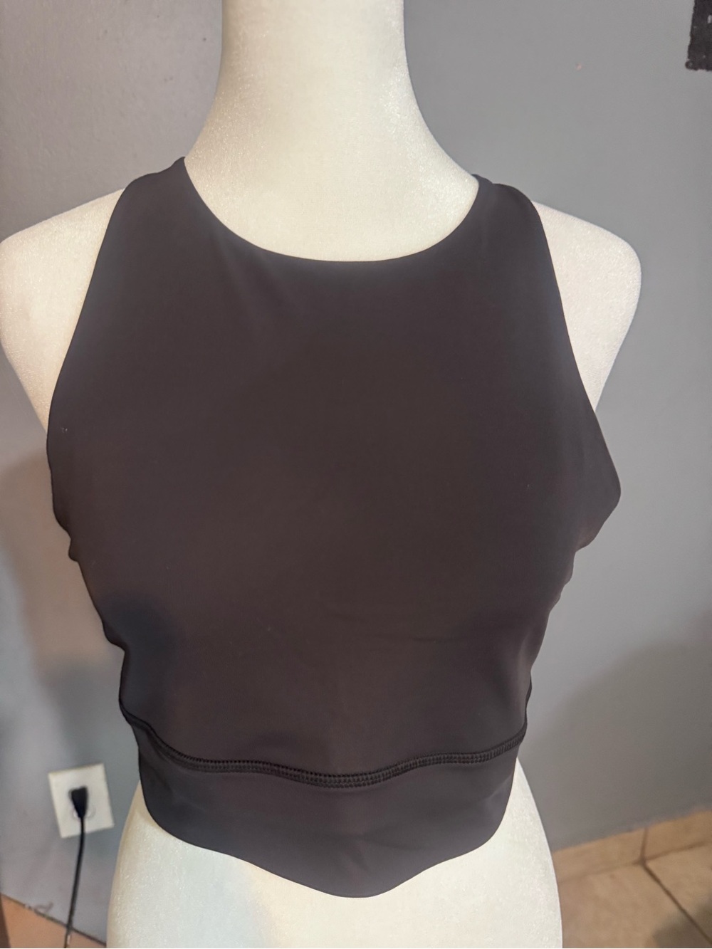 lululemon athletica Black High-Neck Cropped Sports Tank